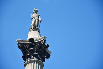 The statue of Admiral Nelson that sits ontop of Nelson's Column in London