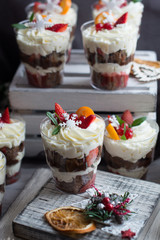 cupcakes with cream and strawberries