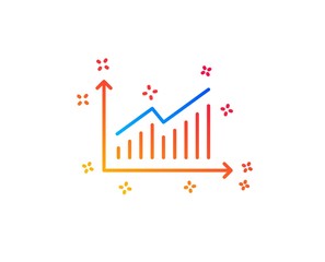 Chart line icon. Report graph or Sales growth sign. Analysis and Statistics data symbol. Gradient design elements. Linear graph icon. Random shapes. Vector