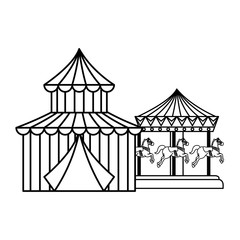 circus tent carnival with carousel