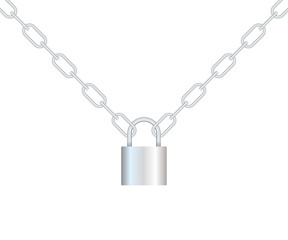 Fototapeta na wymiar Realistic closed padlock for protection privacy isolated on background. Vector stock illustration.