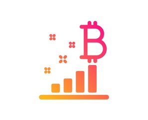 Bitcoin graph icon. Cryptocurrency analytics sign. Crypto money symbol. Classic flat style. Gradient bitcoin graph icon. Vector