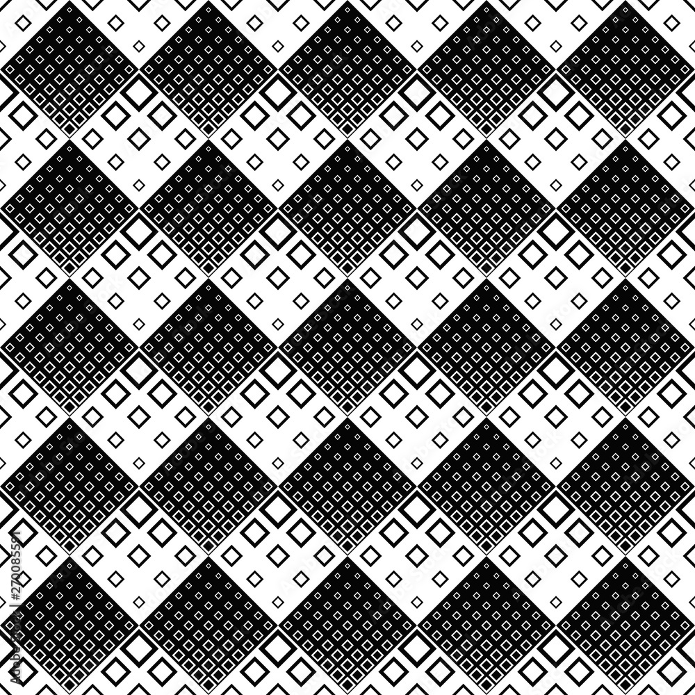 Poster diagonal square pattern background design - abstract black and white vector graphic from squares