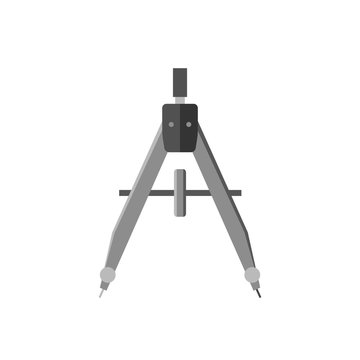 Drawing divider icon. Flat illustration of office and education equipment