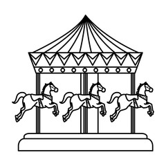 carnival carousel horses icon vector illustration © Gstudio
