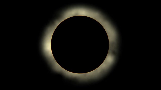 Total solar eclipse. Movement of the atmosphere in the glowing halo.