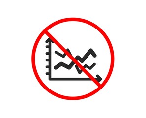 No or Stop. Diagram chart icon. Presentation graph sign. Market analytics symbol. Prohibited ban stop symbol. No diagram chart icon. Vector