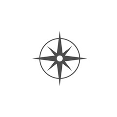 Compass, compass rose, navigation icon. Vector illustration, flat design.