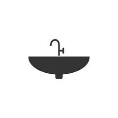 Wash basin icon. Vector illustration, flat design.