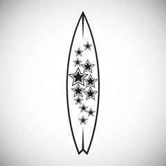 Surfboard icons on background for graphic and web design. Simple vector sign. Internet concept symbol for website button or mobile app.