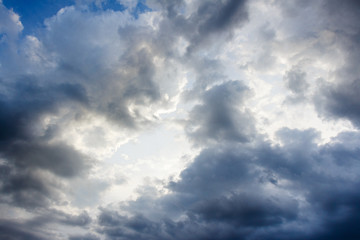 Naklejka na ściany i meble Cumulus Clouds in the blue sky before the storm