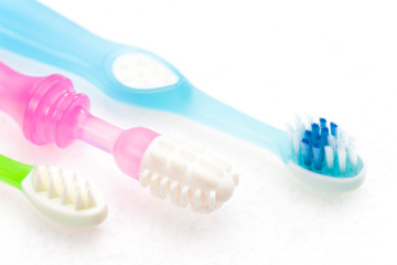 Fototapeta na wymiar Still life teethers and toothbrush