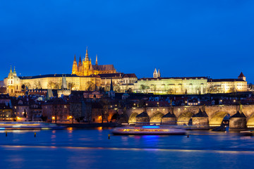 Prague Castle with Charles bridge, Prague, Czech Republic