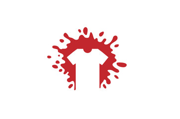 Creative Red tshrit Splashes Logo Design Symbol Vector Illustration
