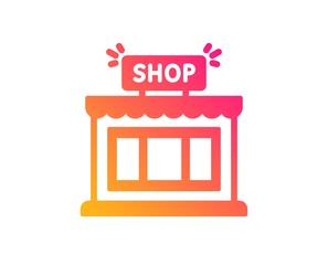 Obraz premium Shop icon. Store symbol. Shopping building sign. Classic flat style. Gradient shop icon. Vector