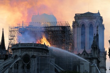Cathedrale Notre Dame de Paris en feu