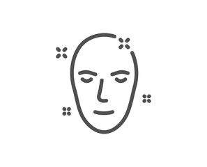 Health skin line icon. Face care sign. Cosmetic lotion symbol. Quality design element. Linear style health skin icon. Editable stroke. Vector