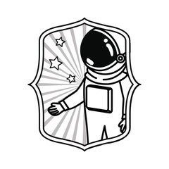 frame with astronaut with spacesuit in white background