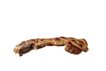 Cooked pork isolated on white