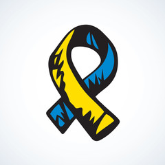 Aid ribbon logo. Vector drawing