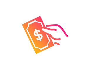 Payment icon. Dollar exchange sign. Finance symbol. Classic flat style. Gradient pay money icon. Vector