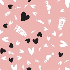 Romantic seamless pattern with hearts for your design