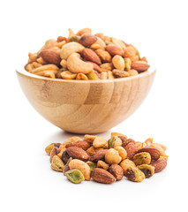 Naklejka na ściany i meble Spicy flavoured nuts. Mix of nuts.