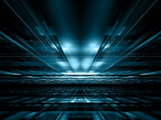 Abstract tech style perspective background - digitally generated image