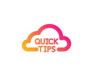 Quick tips cloud icon. Helpful tricks sign. Classic flat style. Gradient quick tips icon. Vector