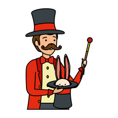 circus magician with hat and rabbit