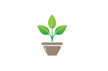 Fototapeta na wymiar Creative Flower Plant Bowl Vase Logo Design Symbol Vector Illustration