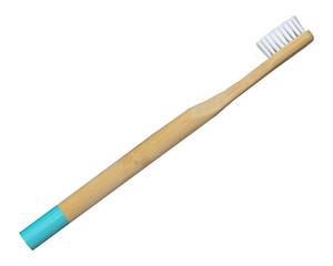 Bamboo toothbrush isolated on white