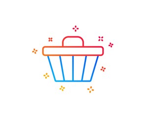 Shopping cart line icon. Online buying sign. Supermarket basket symbol. Gradient design elements. Linear shop cart icon. Random shapes. Vector