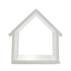 Toy House Made Of Wood Isolated