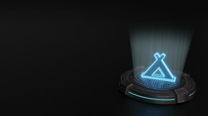 3d hologram symbol of campground icon render