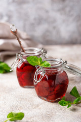 Homemade strawberry jam in jar