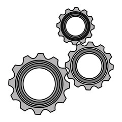 gears machine setup isolated icons