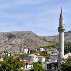 Fototapeta na wymiar Scenic view of the historic city of Mostar, Bosnia And Herzegovina