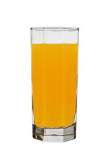 glass with orange juice isolated on a white background