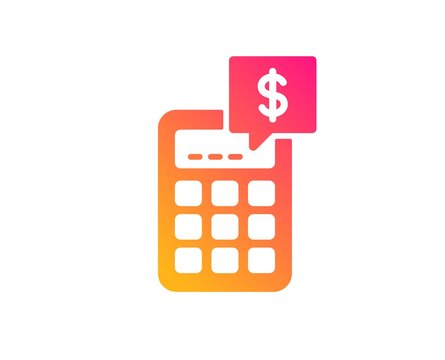 Calculator icon. Accounting sign. Calculate finance symbol. Classic flat style. Gradient calculator icon. Vector