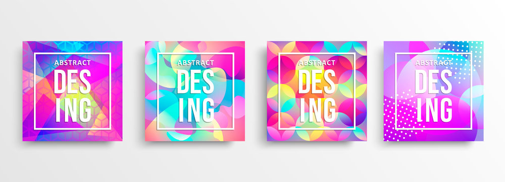 Abstract colorful background template design set