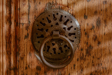 Old door handle metal ring