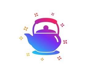 Teapot icon. Hot drink sign. Fresh beverage in kettle symbol. Dynamic shapes. Gradient design teapot icon. Classic style. Vector