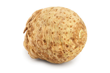 Fresh celery root isolated on white background