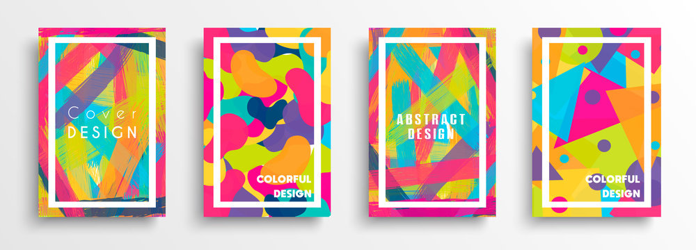 Abstract color background set for creative design