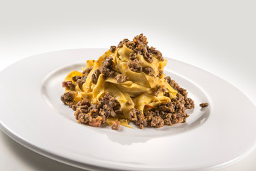 Pasta dish bolognese fettuccine