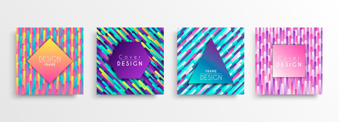 Abstract gradient background template design set