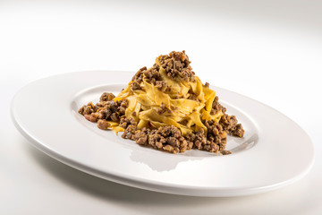 Pasta dish bolognese fettuccine