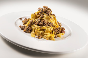 Pasta dish bolognese fettuccine