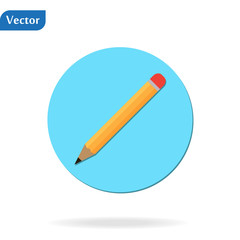 Pencil Icon flat vector illustration logo sign symbol. For mobile user interface eps 10